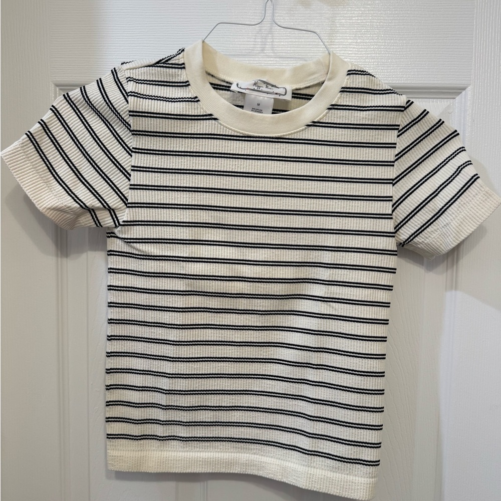 Hippie Rose Ivory and Navy Striped Top